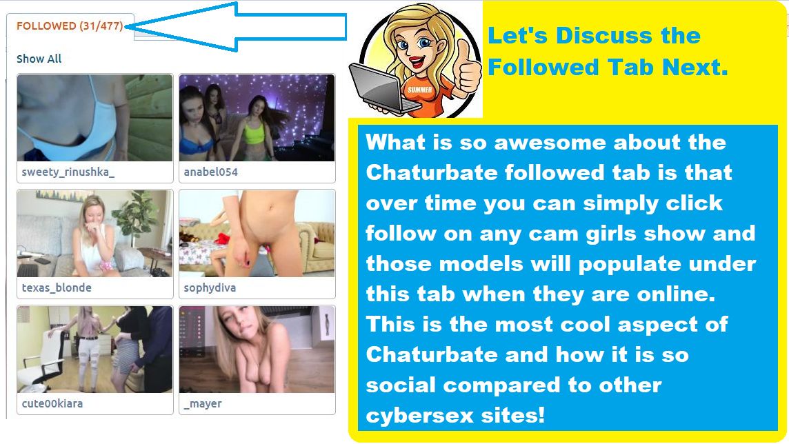 chaturbate followed tab